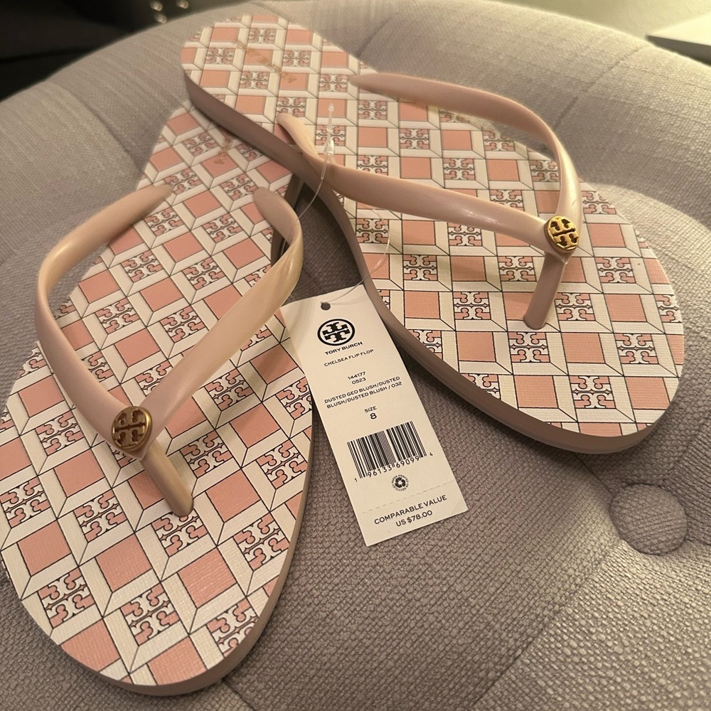💕Tory Burch Chelsea Flip Flop - Gorgeous Dusted Blush size 8 NWT